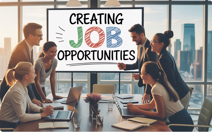 Team creating job opportunities